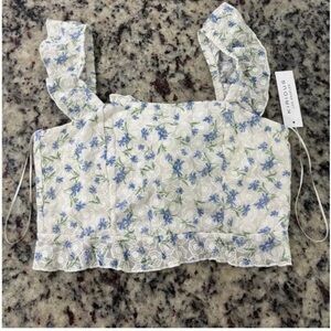 Blue Floral Women's Top